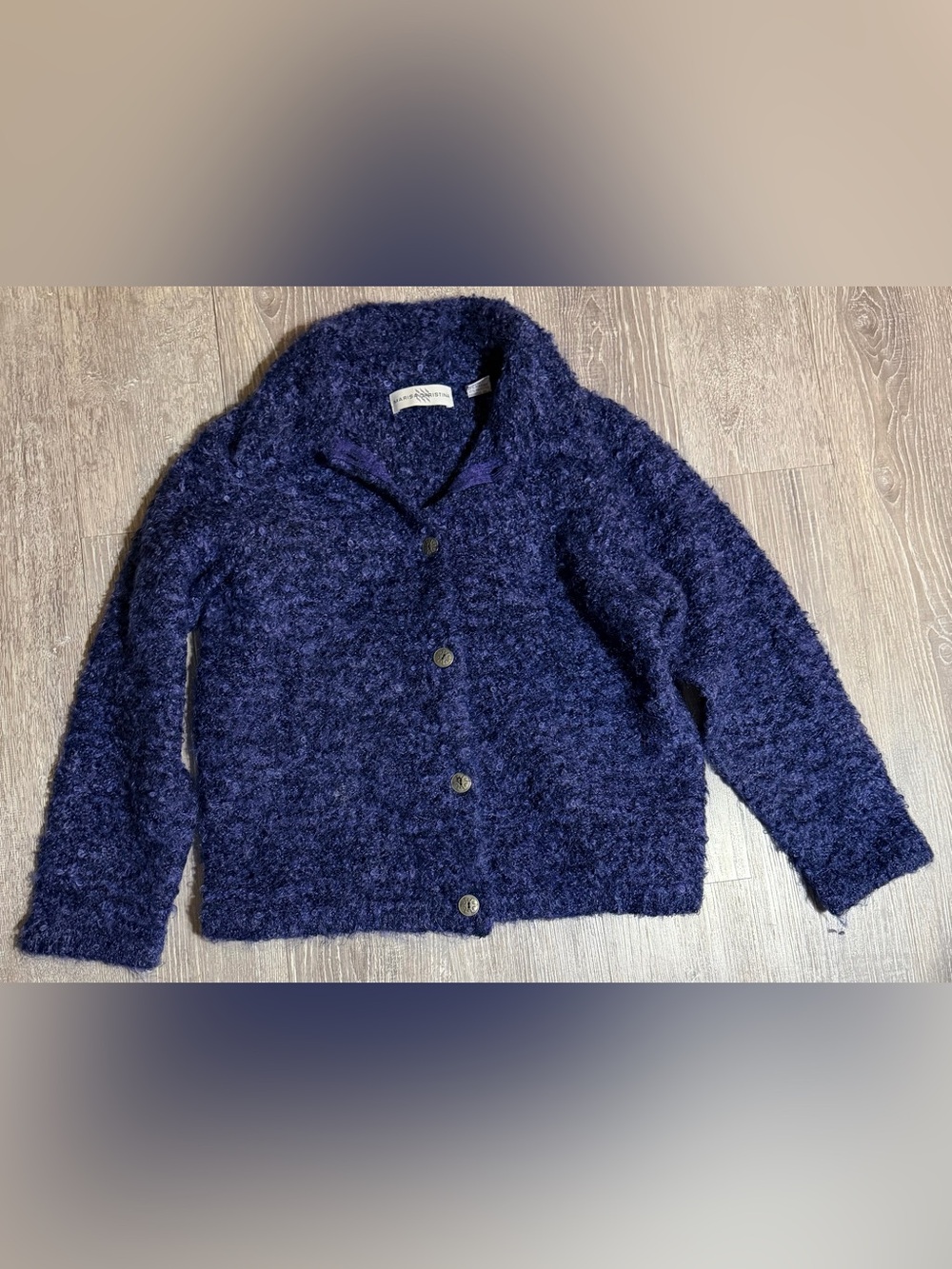 Marisa Christina Navy Bouclé Knit Sweater